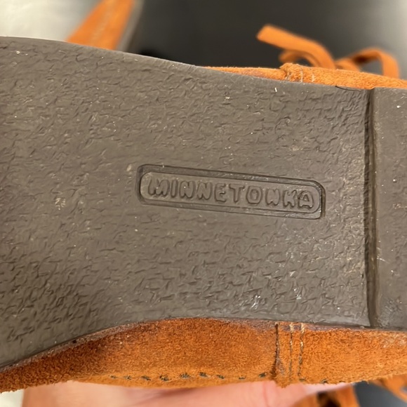 Minnetonka 3 Layer Fringe Boot Boho Moccasin in Brown Women’s size 9 - Picture 7 of 12